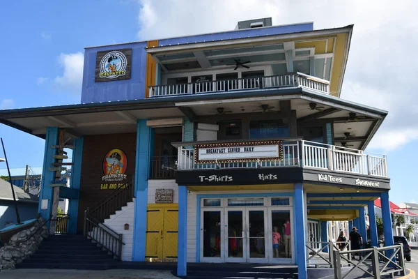 Γεωργιοσ Πολη Grand Cayman Φεβρουάριος Downtown Εστιατόρια Καφετέριες Και Ψώνια — Φωτογραφία Αρχείου