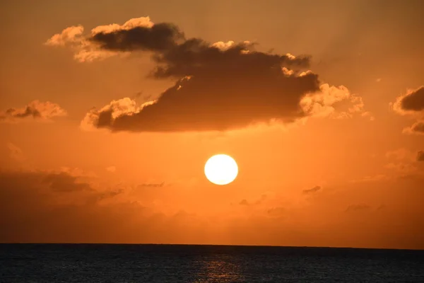 Vista Pôr Sol Seven Mile Beach Grand Cayman Nas Ilhas — Fotografia de Stock