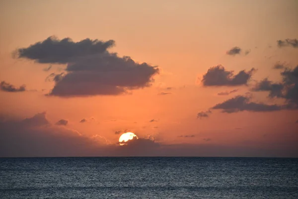 Vista Pôr Sol Seven Mile Beach Grand Cayman Nas Ilhas — Fotografia de Stock