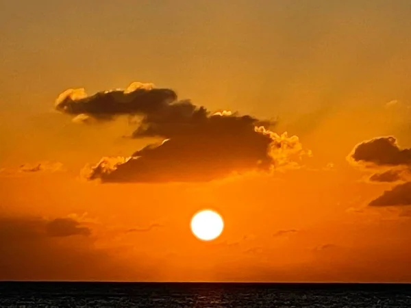 Sonnenuntergang Vom Seven Mile Beach Auf Grand Cayman Auf Den — Stockfoto