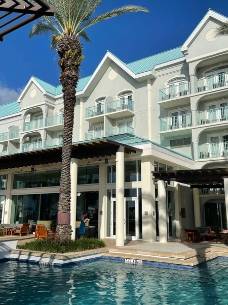 Grand Cayman Cayman Νησια Φεβρουαρίου Πισίνα Και Παραλία Στο Westin — Φωτογραφία Αρχείου