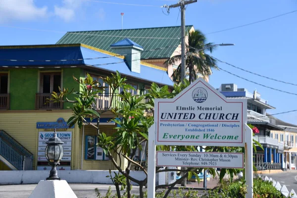 George Town Grand Cayman Feb Elmslie Memorial United Church Downtown — Stock fotografie