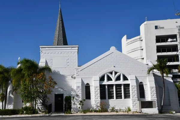 George Town Grand Cayman Feb Iglesia Elmslie Memorial United Centro — Foto de Stock