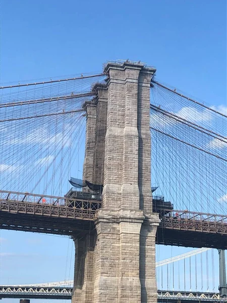 Nova Iorque Aug Brooklyn Bridge Nova York Como Visto Agosto — Fotografia de Stock