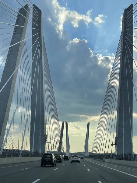 Westchester Aug Mario Cuomo Bridge Mellan Westchester Och Rockland Fylken — Stockfoto