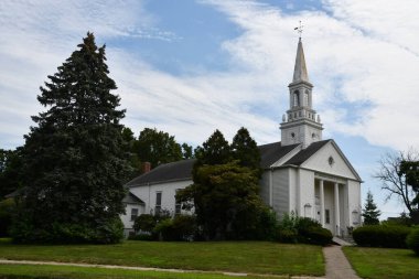 BRIDGEPORT CT - 14 AUG: Tanrı 'nın Kutsal Tapınağı Kilisesi Bridgeport, Connecticut' ta İsa 'da, 14 Ağustos 2021' de görüldüğü gibi.