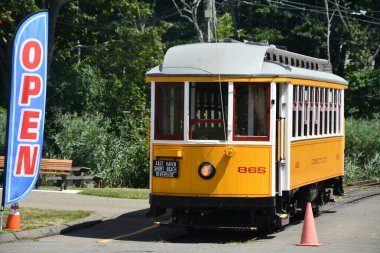 15 Ağustos 2021 'de Doğu Haven, Connecticut' taki Trolley Müzesi 'nin kıyı şeridi tomografisi.