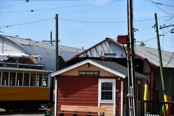 15 Ağustos 2021 'de Doğu Haven, Connecticut' taki Trolley Müzesi 'nin kıyı şeridi tomografisi.