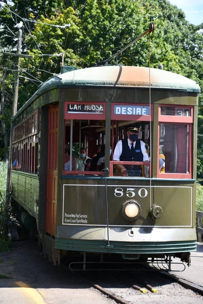 15 Ağustos 2021 'de Doğu Haven, Connecticut' taki Trolley Müzesi 'nin kıyı şeridi tomografisi.