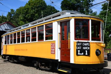 15 Ağustos 2021 'de Doğu Haven, Connecticut' taki Trolley Müzesi 'nin kıyı şeridi tomografisi.