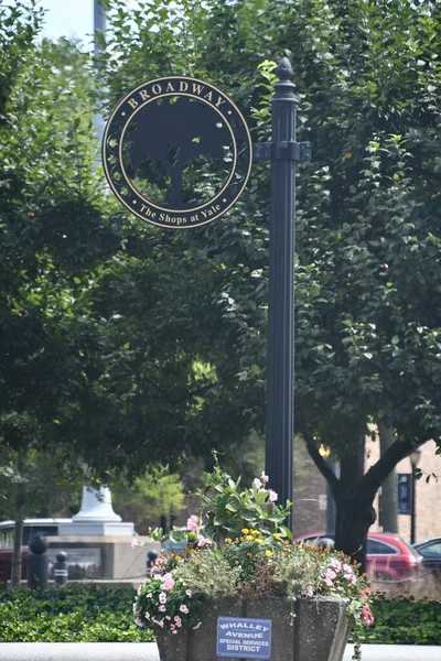 NEW HAVEN, CT - 6 Haziran 2024 'te New Haven, Connecticut Broadway' deki Yale Dükkanları.