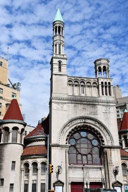 NEW YORK, New York - 3 Haziran 2022 'de Manhattan, New York' ta görülen ilk Baptist Kilisesi.