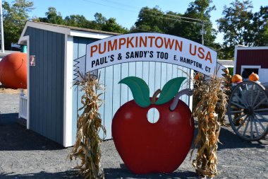 EAST HAMPTON CT - 3 Ekim 2022 'de görüldüğü gibi, Doğu Hampton, Connecticut' taki The Village.