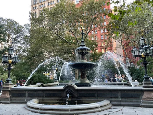 New York City Oct Fontein Bij City Hall Park New — Stockfoto