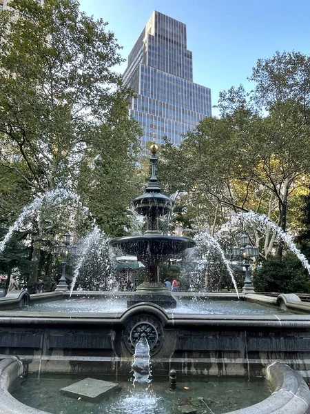 New York City Oct Fontein Bij City Hall Park New — Stockfoto