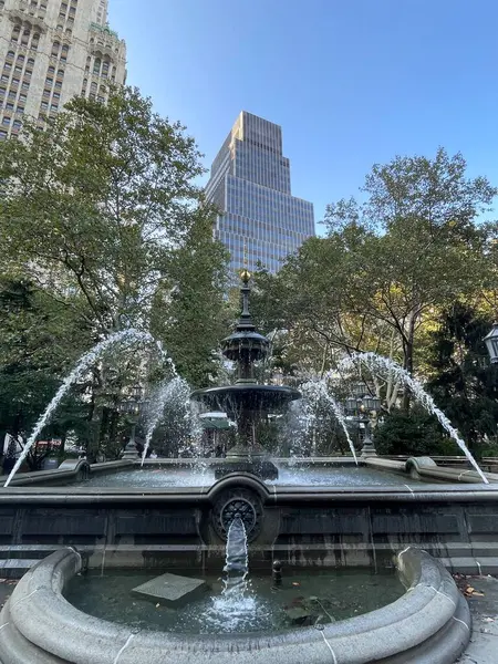 New York City Oct Fontein Bij City Hall Park New — Stockfoto