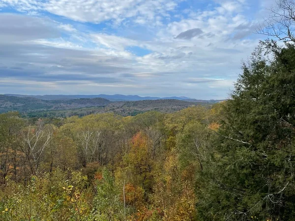Vista Los Colores Otoño Desde Mohawk Overlook Goshen Connecticut — Foto de Stock