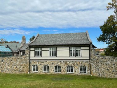 New Canaan CT - 24 Ekim 2021 'de New Canaan, Connecticut' taki Waveny Park 'taki Lapham Toplum Merkezi.