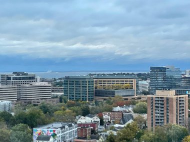 STAMFORD, CT - 27 Ekim 2021 'de Stamford, Connecticut' ın görüntüsü.