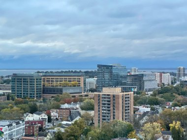 STAMFORD, CT - 27 Ekim 2021 'de Stamford, Connecticut' ın görüntüsü.