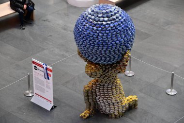 NEW YORK NY - 14 Kasım 2021 'de New York' taki Brookfield Place 'de Canstruction Exhibition.
