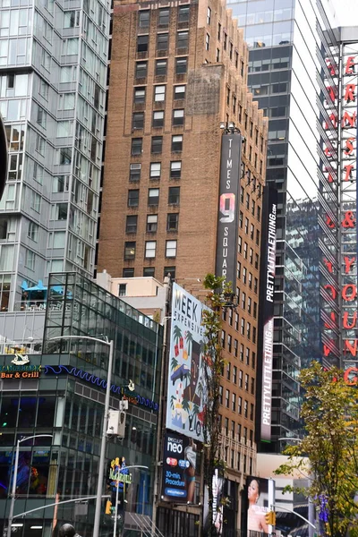 New York Nov Times Square Featured Broadway Theaters Animated Led — Stock Photo, Image