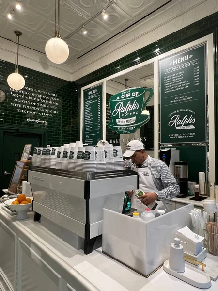 Nueva York Abr Ralphs Coffee Cafetería Ralph Laurens Ciudad Nueva — Foto de Stock