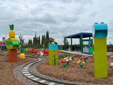 GOSHEN, NY - 14 Mayıs 2022 'de Goshen, New York' taki Legoland 'da Bricktopia.