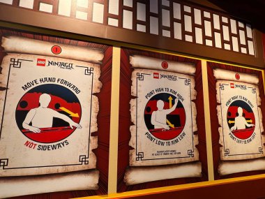 GOSHEN, NY - 14 Mayıs 2022 'de Goshen, New York' taki Legoland 'da görülen Lego Ninjago Dünyası.