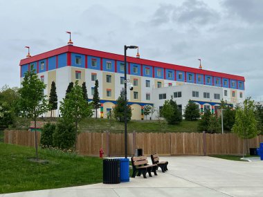 GOSHEN, New York - 14 Mayıs 2022 'de görüldüğü üzere Legoland Hotel ve Resort Goshen, New York' ta.