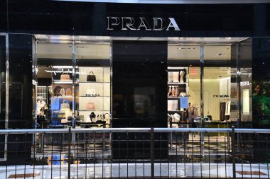 MCLEAN VA - APR 2: Prada store at Tysons Galleria shopping mall in McLean, Virginia, as seen on April 2, 2021.