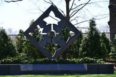 WASHINGTON DC - APR 3: 4th (Ivy) Infantry Division Memorial in Washington DC, as seen on April 3, 2021.