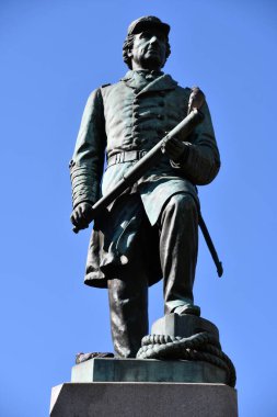 WASHINGTON, DC - 3 Nisan 2021 'de Washington' da Farragut Meydanı 'nda görülen Amiral David G Farragut Heykeli.