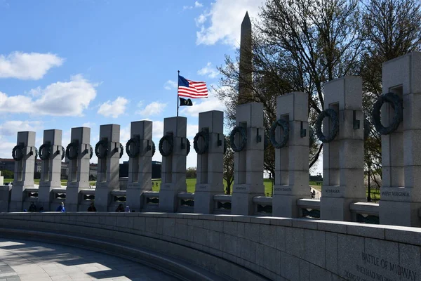 Washington Abr Monumento Segunda Guerra Mundial Washington Visto Abril 2021 — Foto de Stock