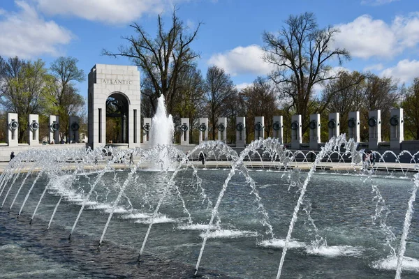 Washington Abr Monumento Segunda Guerra Mundial Washington Visto Abril 2021 — Foto de Stock