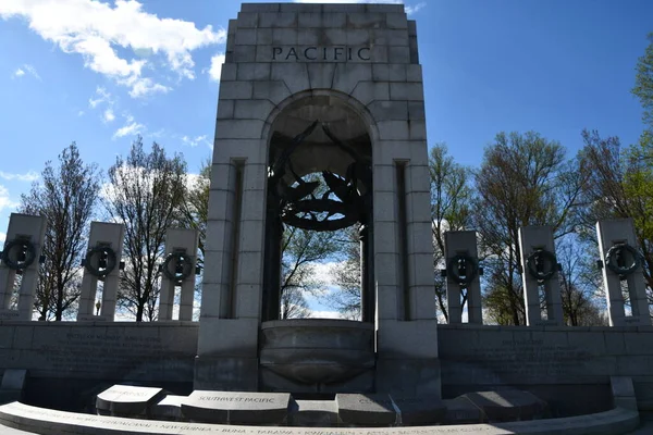 Washington Abr Monumento Segunda Guerra Mundial Washington Visto Abril 2021 — Foto de Stock