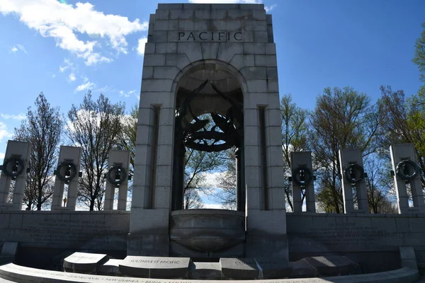 Washington Abr Monumento Segunda Guerra Mundial Washington Visto Abril 2021 — Foto de Stock