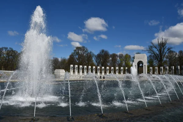 Washington Apr Memorial Segunda Guerra Mundial Washington Como Visto Abril — Fotografia de Stock