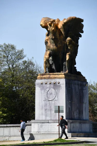 Washington Apr Arts Peace Statue Arlington Memorial Bridge Washington Seen — Stock Photo, Image