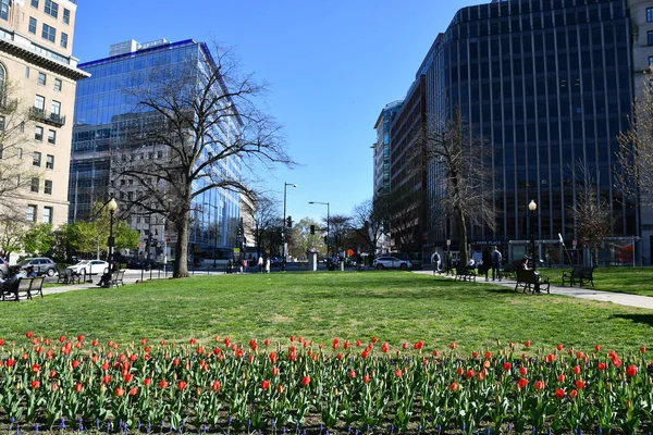 Washington Apr Farragut Square Washington Seen April 2021 — Stock Photo, Image