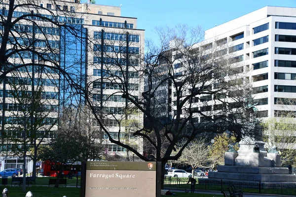 Washington Apr Farragut Square Washington Como Visto Abril 2021 — Fotografia de Stock