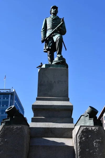Washington Abril Estatua Del Almirante David Farragut Farragut Square Washington — Foto de Stock