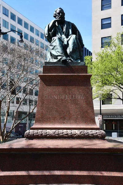 Washington Apr Památník Henryho Wadswortha Longfellowa Washingtonu Viz Dubna 2021 — Stock fotografie