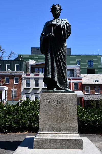Washington April Dante Alighieri Statue Von Ximenes Meridian Hill Park — Stockfoto