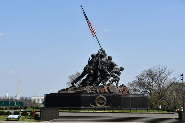 Washington Apr Marine Corps War Memorial Iwo Jima Washington Seen — Stock Photo, Image