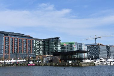 WASHINGTON DC - 5 Nisan 2021 'de görüldüğü üzere Washington DC' deki Bölge Rıhtımı.