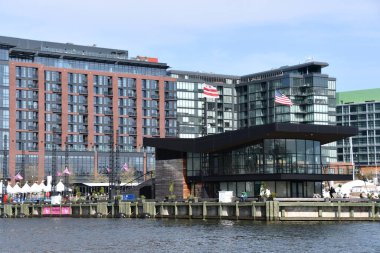 WASHINGTON DC - 5 Nisan 2021 'de görüldüğü üzere Washington DC' deki Bölge Rıhtımı.