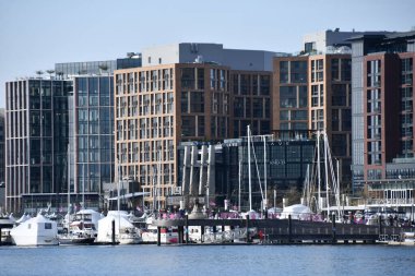 WASHINGTON DC - 5 Nisan 2021 'de görüldüğü üzere Washington DC' deki Bölge Rıhtımı.