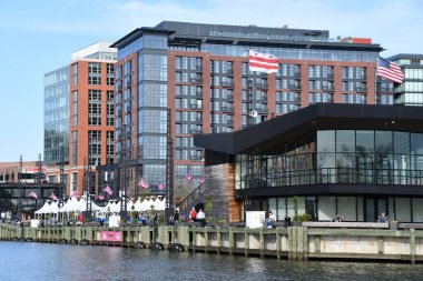 WASHINGTON DC - 5 Nisan 2021 'de görüldüğü üzere Washington DC' deki Bölge Rıhtımı.