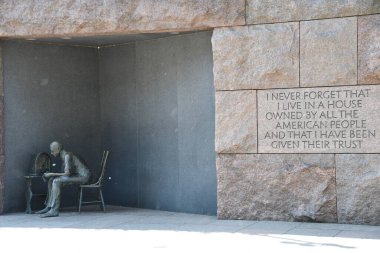 WASHINGTON DC - 5 Nisan 2021 'de Washington DC' deki Franklin Delano Roosevelt Memorial.